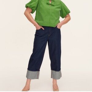 Kate Spade Jeans High-Rise Straight Leg Wide Cuffed size 00